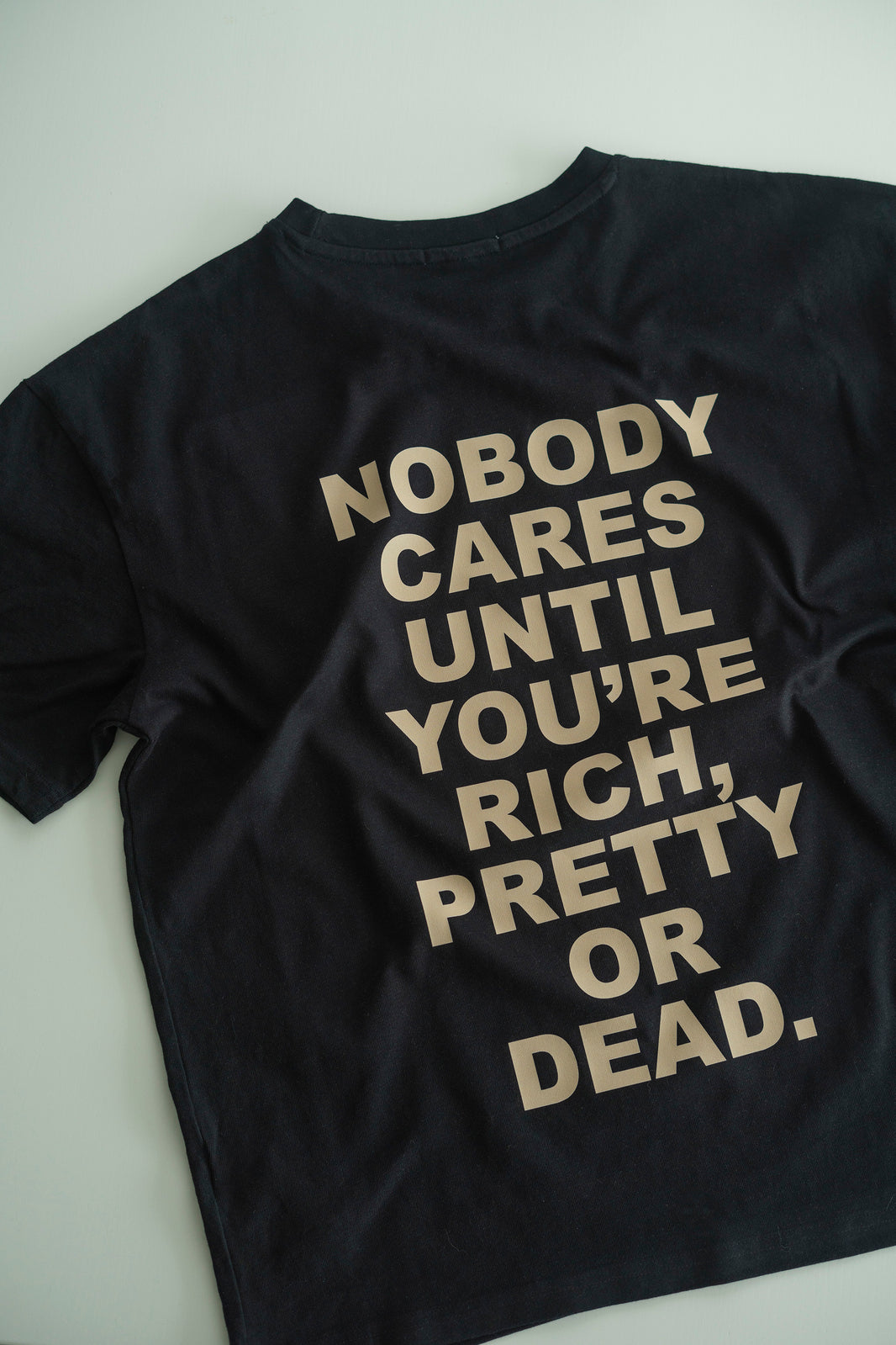 NOBODY CARES BLACK T-SHIRT