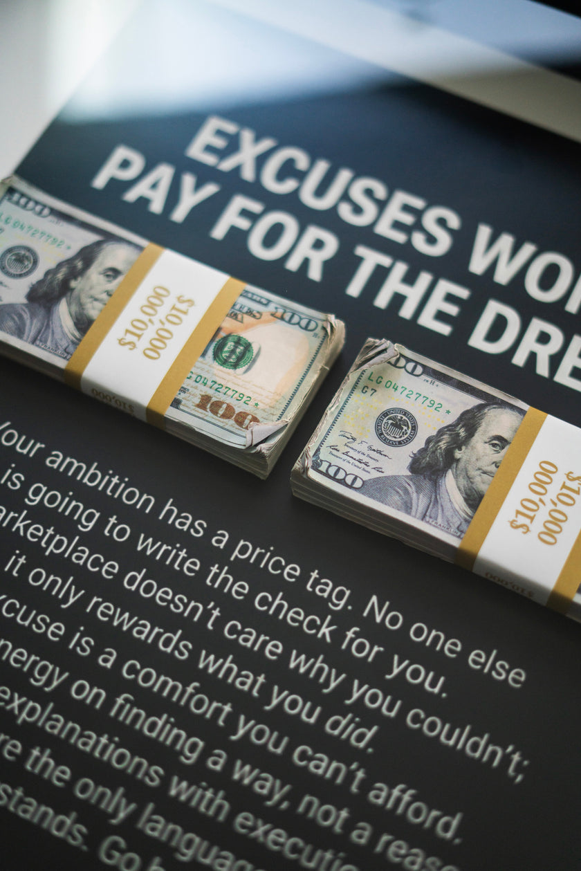 EXCUSES WON'T PAY FRAME BIG