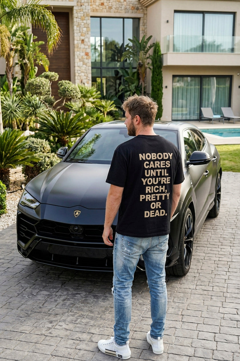 NOBODY CARES BLACK T-SHIRT