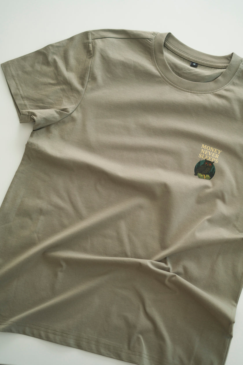 MONEY NEVER SLEEPS T-SHIRT