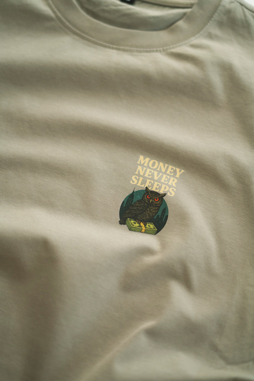 MONEY NEVER SLEEPS T-SHIRT