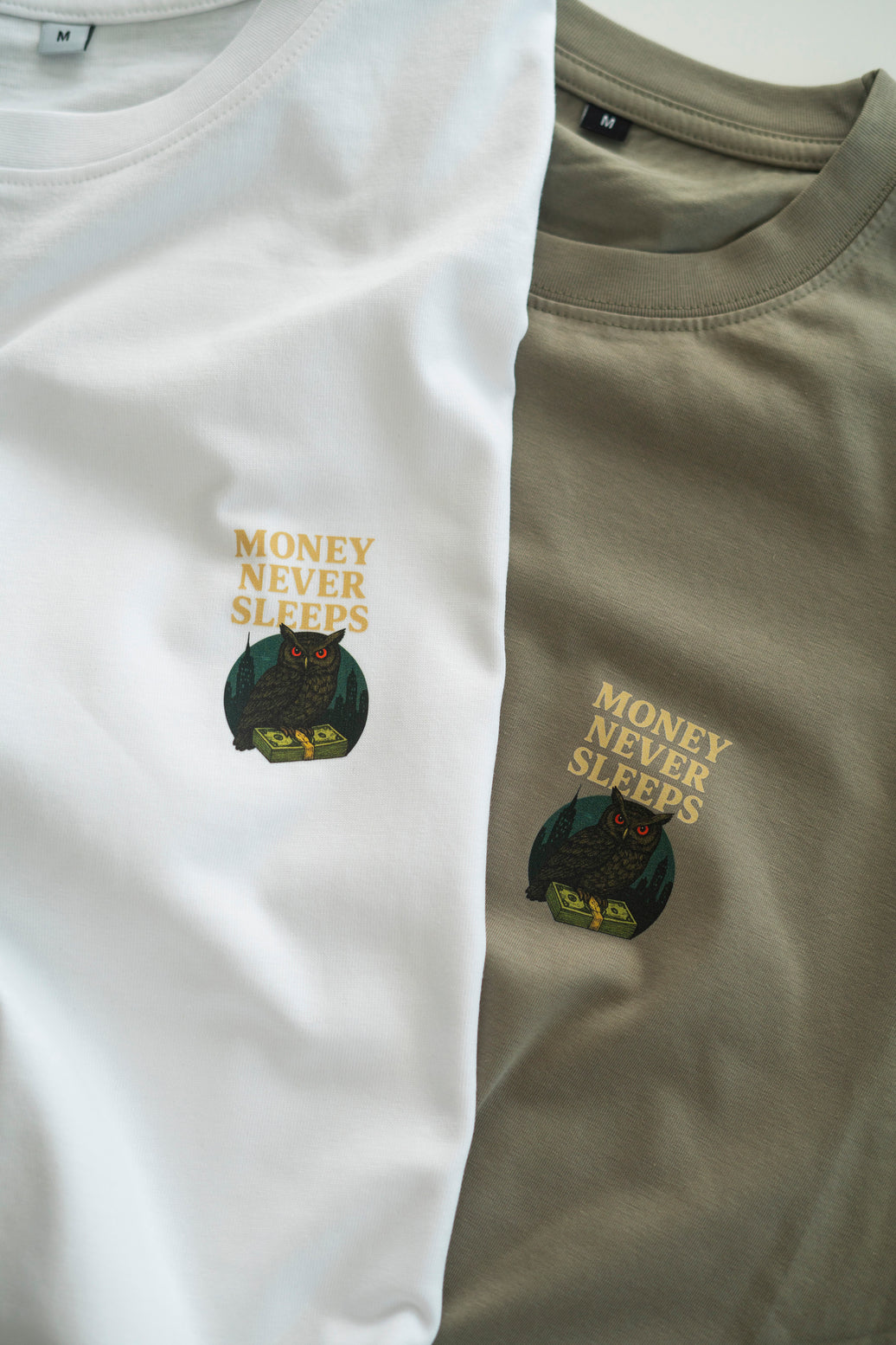 MONEY NEVER SLEEPS T-SHIRT