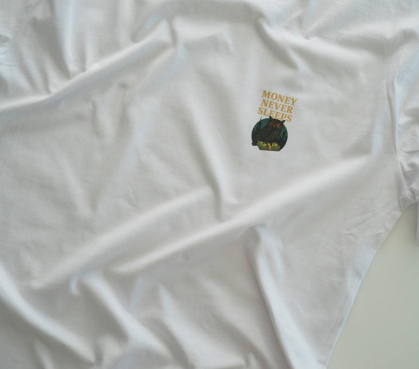 MONEY NEVER SLEEPS T-SHIRT