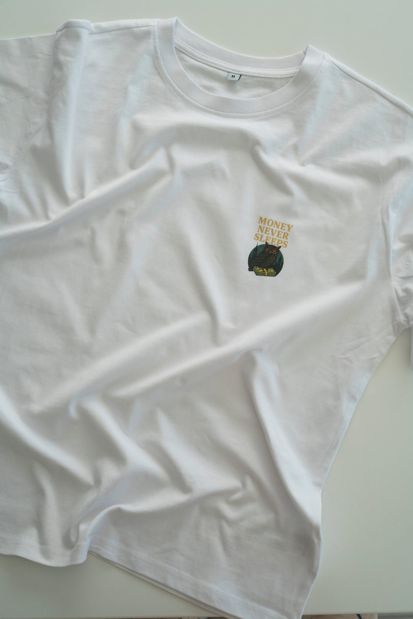 MONEY NEVER SLEEPS T-SHIRT