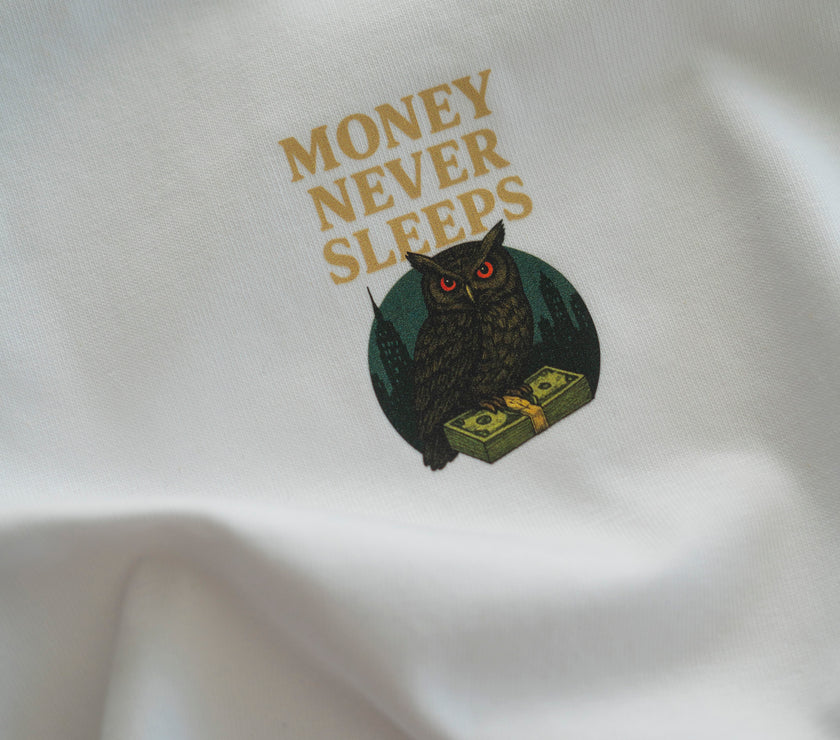 MONEY NEVER SLEEPS T-SHIRT