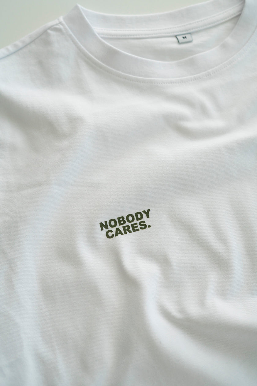 NOBODY CARES WHITE T-SHIRT