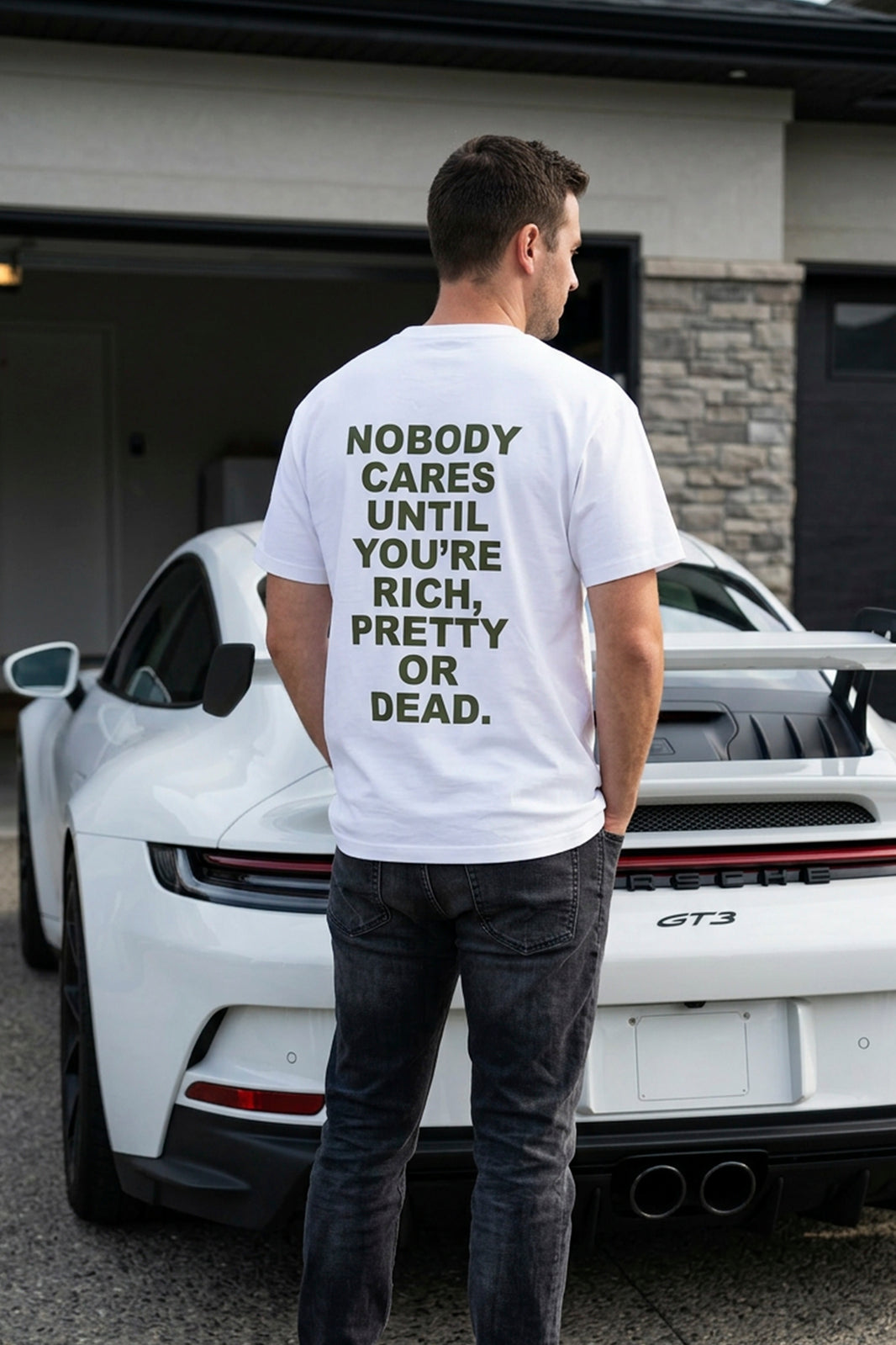 NOBODY CARES WHITE T-SHIRT